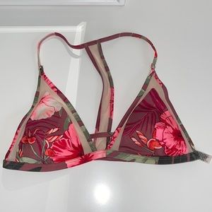 PINK Floral Bikini Top